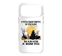 Custodia per iPhone 17 Pro Max Witch Wine And Shar Pei Dog Mom Funny Halloween Costume