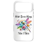 Custodia per iPhone 17 Pro Max With Brave Wings She Flies Dragonfly Rainbow Daisy Flower