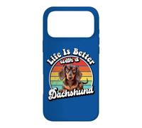 Custodia per iPhone 17 Pro Max Womens Girls Moms Retro Vintage Life Better Brown Dachshund