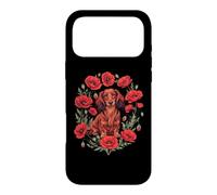 Custodia per iPhone 17 Pro Max Womens Girls Red Poppy Flower Long Haired Dachshund Lover