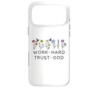 Custodia per iPhone 17 Pro Max Work Hard Trust in God Jesus Bible Verse Christian Scripture