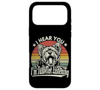 Custodia per iPhone 17 Pro Max Yawn Yorkshire Terrier Ti sento, ma non ascolto retrò