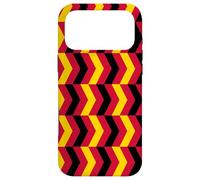Custodia per iPhone 17 Pro Max Yellow Black Red Belgium Tricolor Horizontal Zigzag Pattern