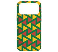Custodia per iPhone 17 Pro Max Yellow Green Red Lithuania Tricolor Zigzag Triangle Pattern
