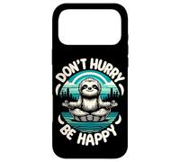 Custodia per iPhone 17 Pro Max Zen Sloth Meditation Mantra Don't Hurry Be Happy