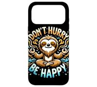 Custodia per iPhone 17 Pro Max Zen Sloth Meditation Mantra Don't Hurry Be Happy