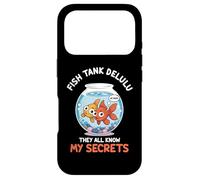 Custodia per iPhone 17 Pro Meme Tee Fish Tank Delulu Tutti conoscono i miei segreti