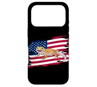 Custodia per iPhone 17 Pro Memorial Day USA Flag 4th July Patriotic Leopard Gecko Lover