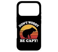 Custodia per iPhone 17 Pro Mens Womens Retro Vintage Sunset Don't Worry Be Capy Lover