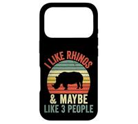 Custodia per iPhone 17 Pro Mi piacciono i rinoceronti e forse piace 3 Persone Vintage Rhino Retro