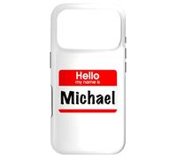 Custodia per iPhone 17 Pro Michael, Ciao, Il mio nome è, targhetta con nome, etichetta, personalizzata