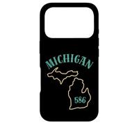 Custodia per iPhone 17 Pro Michigan 586 Codice Area Grafico Stato Profilo Regionale Design