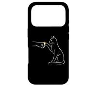 Custodia per iPhone 17 Pro Midnight Cat Touch Magical Bond Line Art Cat Silhouette