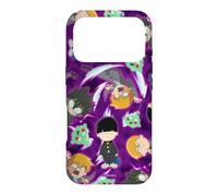 Custodia per iPhone 17 Pro Mob Psycho 100 Repeating Chibi Characters on Purple Anime