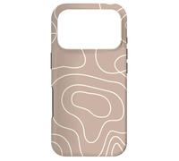 Custodia per iPhone 17 Pro Modern Line Art Abstract Circles Pattern Beige Light Brown