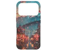 Custodia per iPhone 17 Pro Monte Fuji Townscape: moda giapponese ispirata agli anime vintage