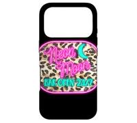 Custodia per iPhone 17 Pro Moon Pink Bar Open Sign Leopard Western Design estetico