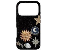 Custodia per iPhone 17 Pro Mosaico celeste di mezzanotte vintage Cosmic Sun Trendy Y2K