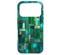 Custodia per iPhone 17 Pro Mosaico in vetro verde piastrelle retrò mosaico nonna