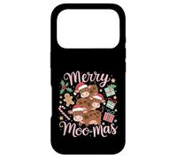 Custodia per iPhone 17 Pro Mucca carina Merry Moo-mas divertente mucca di Natale