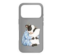 Custodia per iPhone 17 Pro Mucca che dorme in pigiama carino sonno