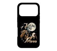 Custodia per iPhone 17 Pro Mucca che ulula alla luna Vintage anni '90 Retro Farm Country