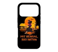 Custodia per iPhone 17 Pro My Bengal Rides Shotgun Cat and Witch Halloween Costume
