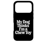 Custodia per iPhone 17 Pro My Dog Thinks I'm A Chew Toy Pet Jokes Fur Companion -