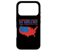 Custodia per iPhone 17 Pro My Heart Beats Red, White & Blue USA Map 4th Of July