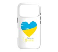 Custodia per iPhone 17 Pro My Heart with Ukraine - Bandiera dell'Ucraina a forma di cuore
