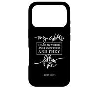 Custodia per iPhone 17 Pro My Sheep Know my Voice and the Follow Me Jesus Bible Citazione