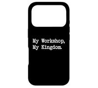 Custodia per iPhone 17 Pro My Workshop My Kingdom - Citazione divertente per la lavorazione del legno