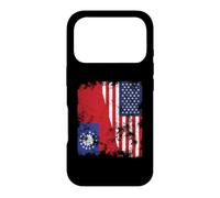 Custodia per iPhone 17 Pro Myanmar Birmania USA Bandiera Distressed - Metà americana