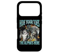 Custodia per iPhone 17 Pro Nascondi le dita dei piedi L"alfa è qui divertente meme lupo mannaro Bootleg