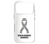 Custodia per iPhone 17 Pro Nastro a strisce bianche e nere per la consapevolezza dei disturbi bipolari