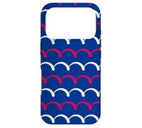 Custodia per iPhone 17 Pro Navy Blue Crimson White Red Arched Semicircle Pattern