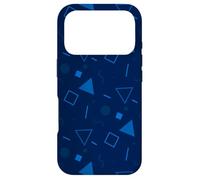 Custodia per iPhone 17 Pro Navy Blue Triangle Circle Square Geometric Memphis Pattern