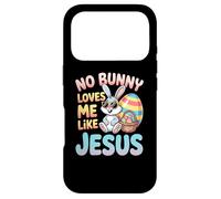 Custodia per iPhone 17 Pro No Bunny Loves Me Like Jesus Easter Christian Boys Kids Men