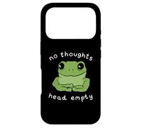 Custodia per iPhone 17 Pro No Thoughts Head Empty Cute Frog Meme Aesthetic