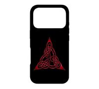 Custodia per iPhone 17 Pro Nodo Triangolo Con Fili Doppiati Rosso
