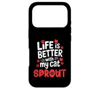 Custodia per iPhone 17 Pro Nome del gatto Germoglio La vita è migliore con il mio germoglio di gatto