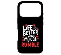 Custodia per iPhone 17 Pro Nome gatto Rumble La vita è migliore con il mio gatto Rumble