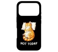 Custodia per iPhone 17 Pro Not Today Lazy Sleeping Orange Cat Meme Funny Morning Mood