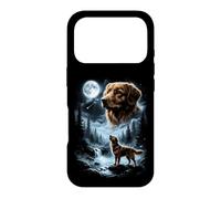 Custodia per iPhone 17 Pro Nova Scotia Duck Tolling Retriever che ulula alla luna anni '90