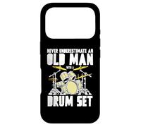Custodia per iPhone 17 Pro Old Man With a Drum Set Retro Drummer Music Artwork