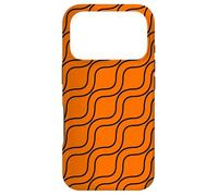 Custodia per iPhone 17 Pro Onde Nero Striscia Ondulata in Arancione Colore Sfondo
