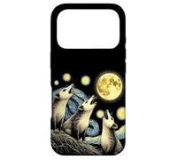 Custodia per iPhone 17 Pro Opossum divertenti che ululano alla luna piena Starry Night Opossum
