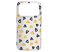 Custodia per iPhone 17 Pro Orange Black Grey Triangles Pyramid Street Art Pattern