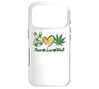 Custodia per iPhone 17 Pro Pace Amore Erba Marijuana Cannabis Retro Vintage