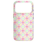 Custodia per iPhone 17 Pro Pale Pink Lavender Green Circle Square Ring Dots Pattern